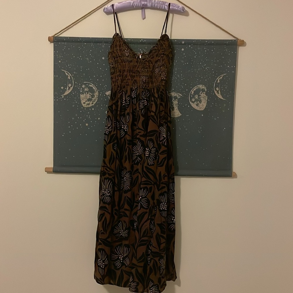 🌙FREE PEOPLE Sweet Nothings Midi Dress/Brown Patina Combo🌙 - Picture 7 of 10